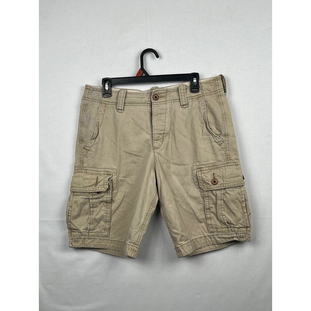 Hollister Cargo‎ Shorts Mens 31 Khaki Tan Cotton Multi Pocket 3H0400